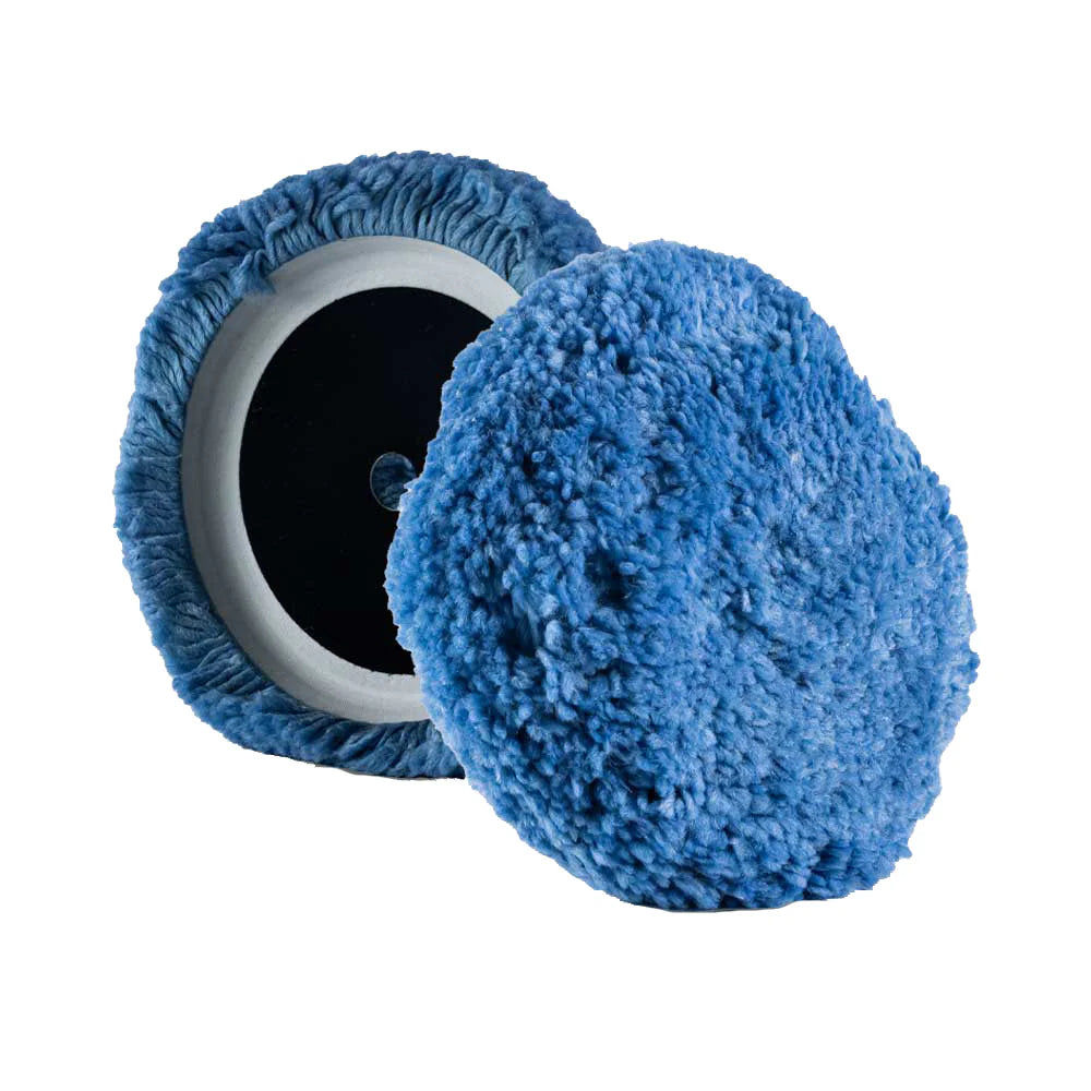 Lake Country 8 Inch Blue Blended Wool & Silk Soft Polishing Pad