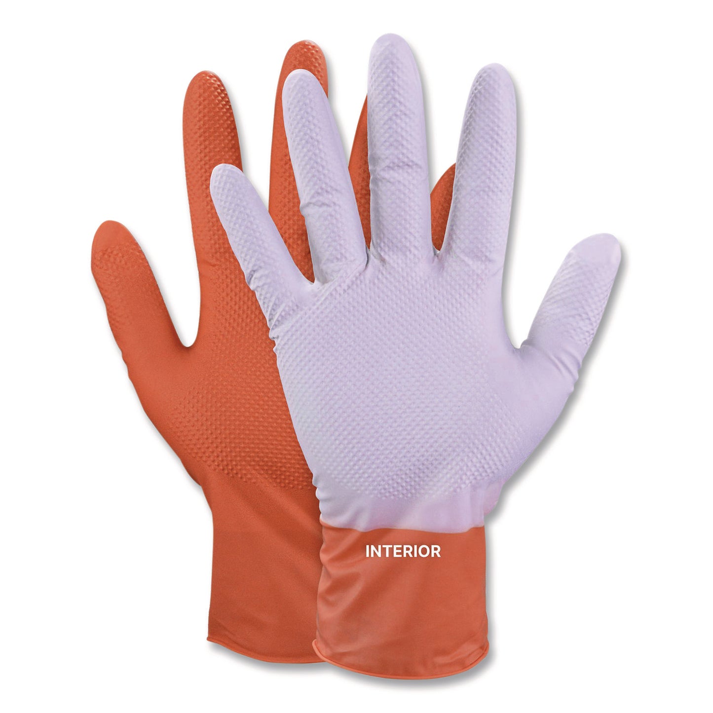 Gloveworks Ultra Flock Lined Orange Nitrile Gloves 8 mil