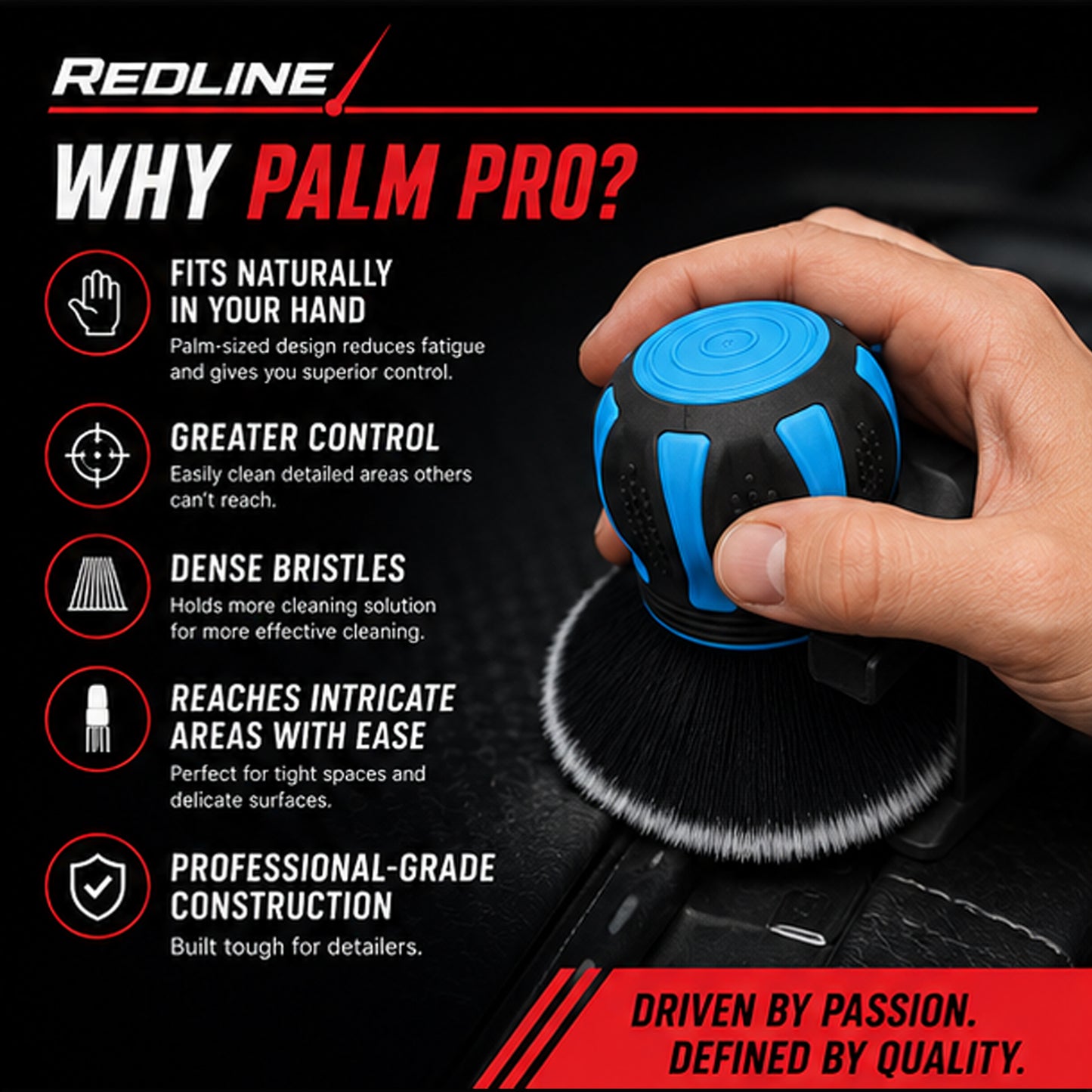 REDLINE Palm Pro Ultra-Soft Detailing Brush