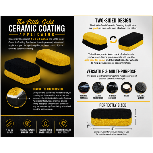 2 Pack Ceramic Coating Applicators with Barrier Liner