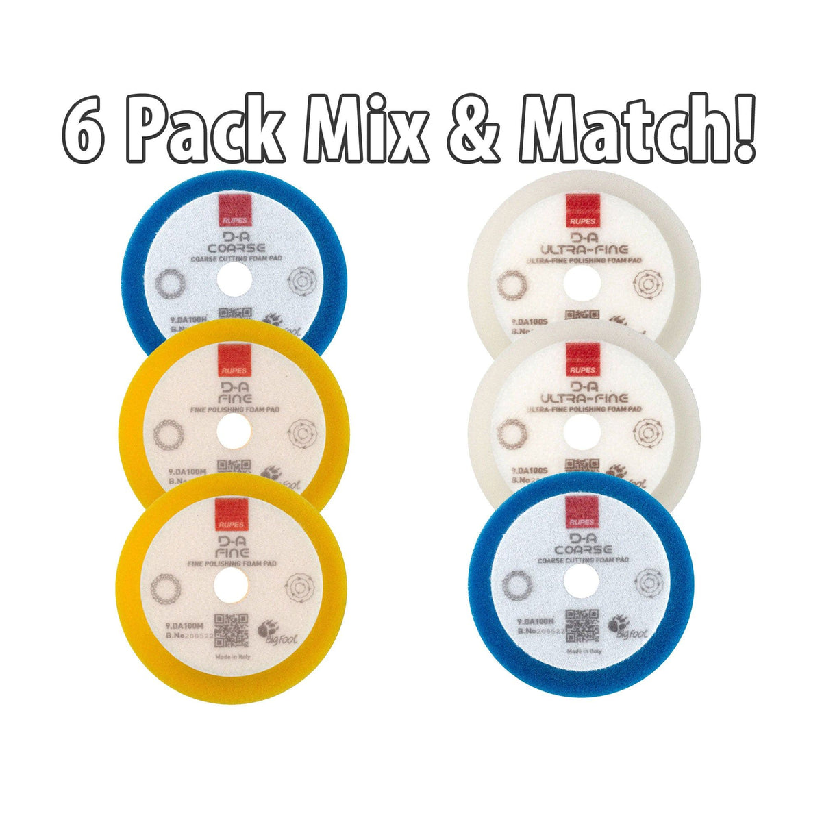 6 Pack 3.5 Inch RUPES Mix &amp; Match - FREE BONUS!