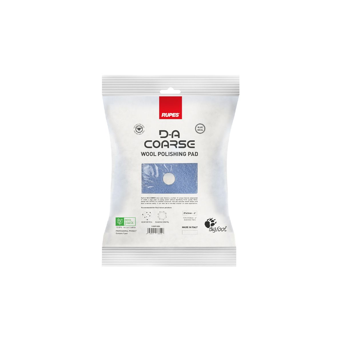 RUPES Coarse Blue Wool Polishing Pad (3 Sizes Available)