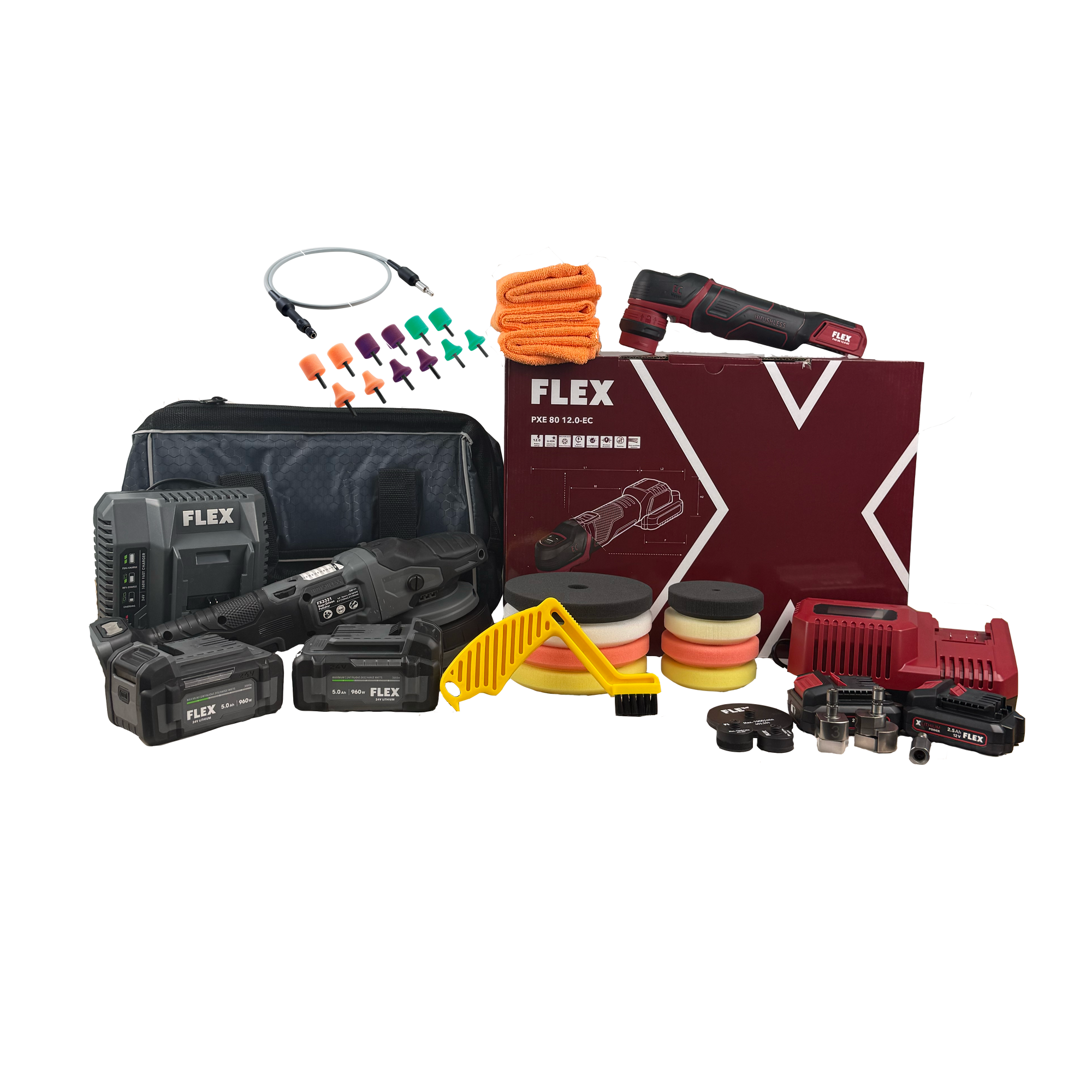FLEX Cordless Polisher Ultimate Starter Kit with PXE 80 and FX3331-2C