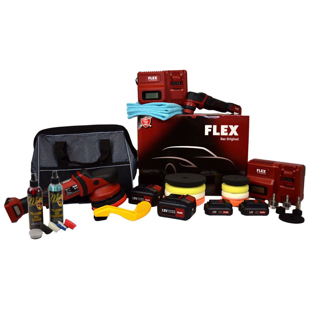 FLEX Cordless Polisher Set - PXE 80 &amp; XCE 8-125