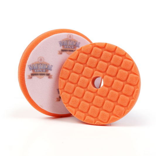 5.75 Inch CCS Waffle ORANGE Heavy Foam Polishing Pad