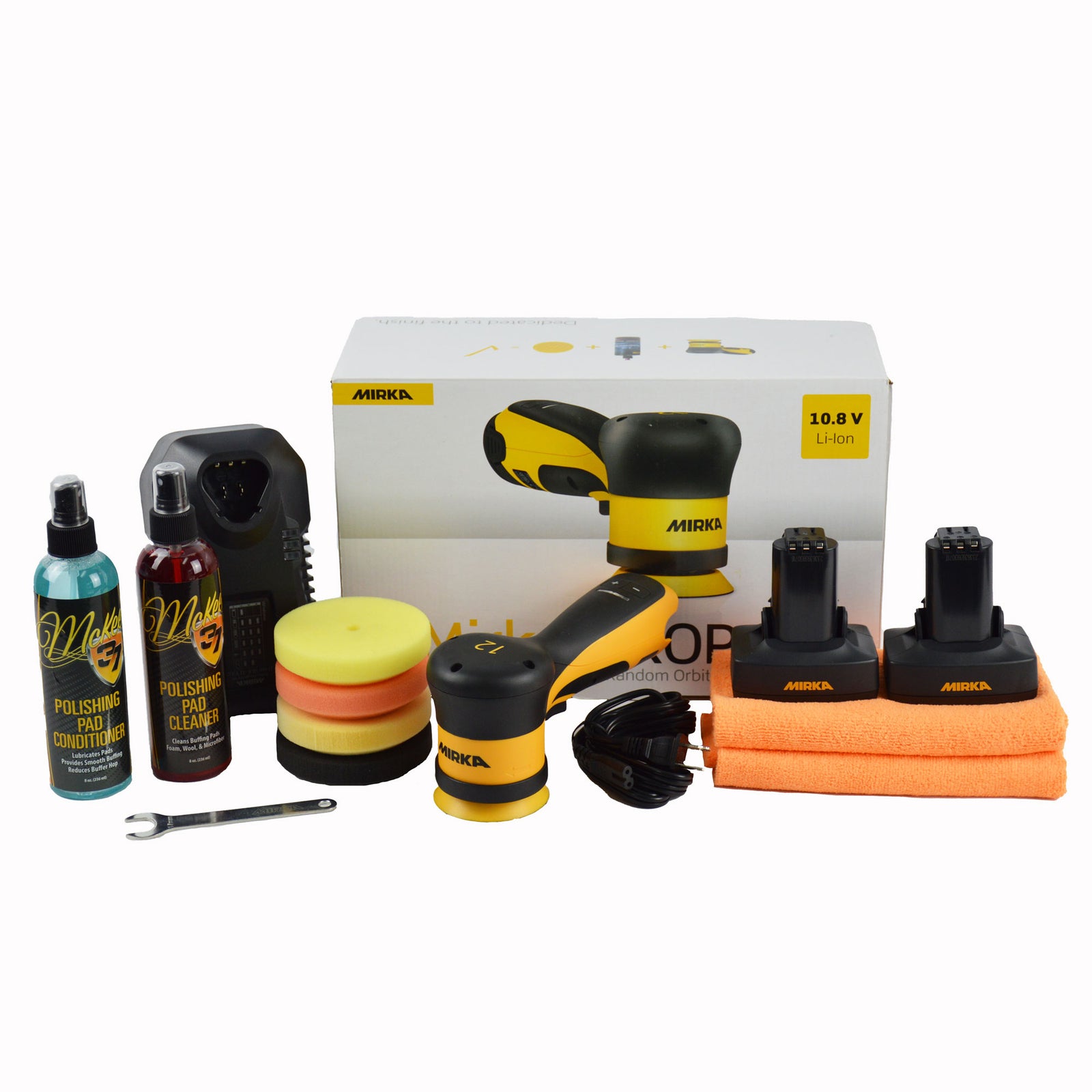 Mirka 3 inch Cordless Angled Random Orbital Polisher Starter Kit