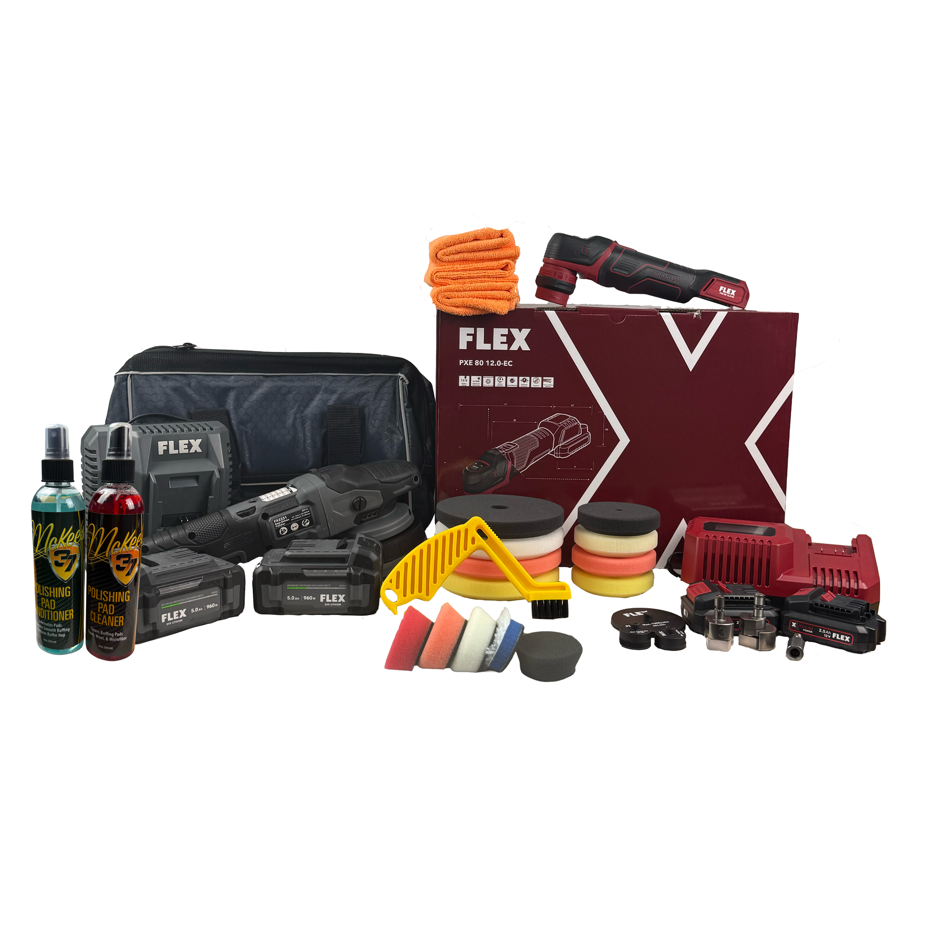 FLEX Cordless Polisher Set – PXE 80 & FLEX-FX3331-2C – McKees37.com