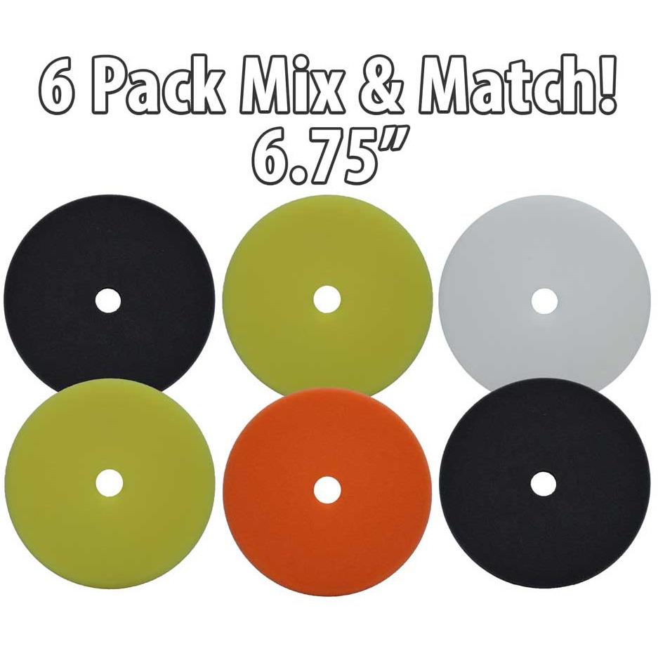 6 Pack 6.75 Inch Redline Foam Buffing Pad Mix &amp; Match - FREE BONUS!