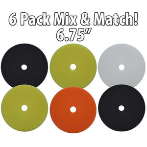 6 Pack 6.75 Inch Redline Foam Buffing Pad Mix & Match - FREE BONUS!