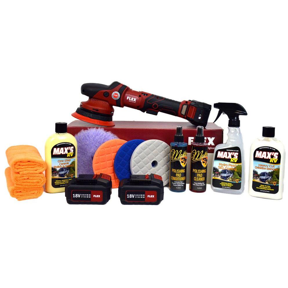 Max&#39;s RV FLEX XCE 8-125 Cordless Polisher Fiberglass Oxidation Restoration System