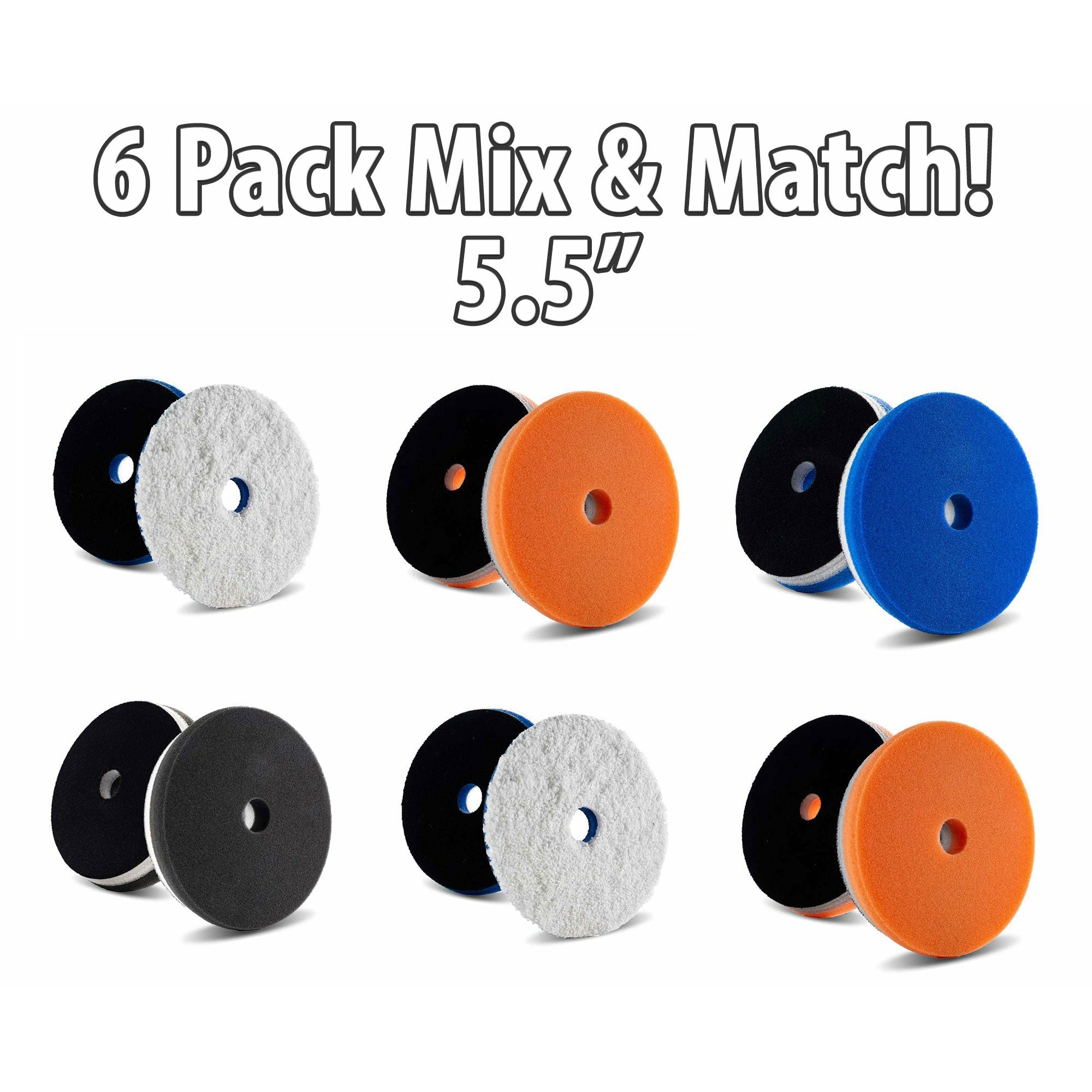 6 Pack 5.5 Inch Lake Country HDO Foam Pad - Your Choice - FREE BONUS!