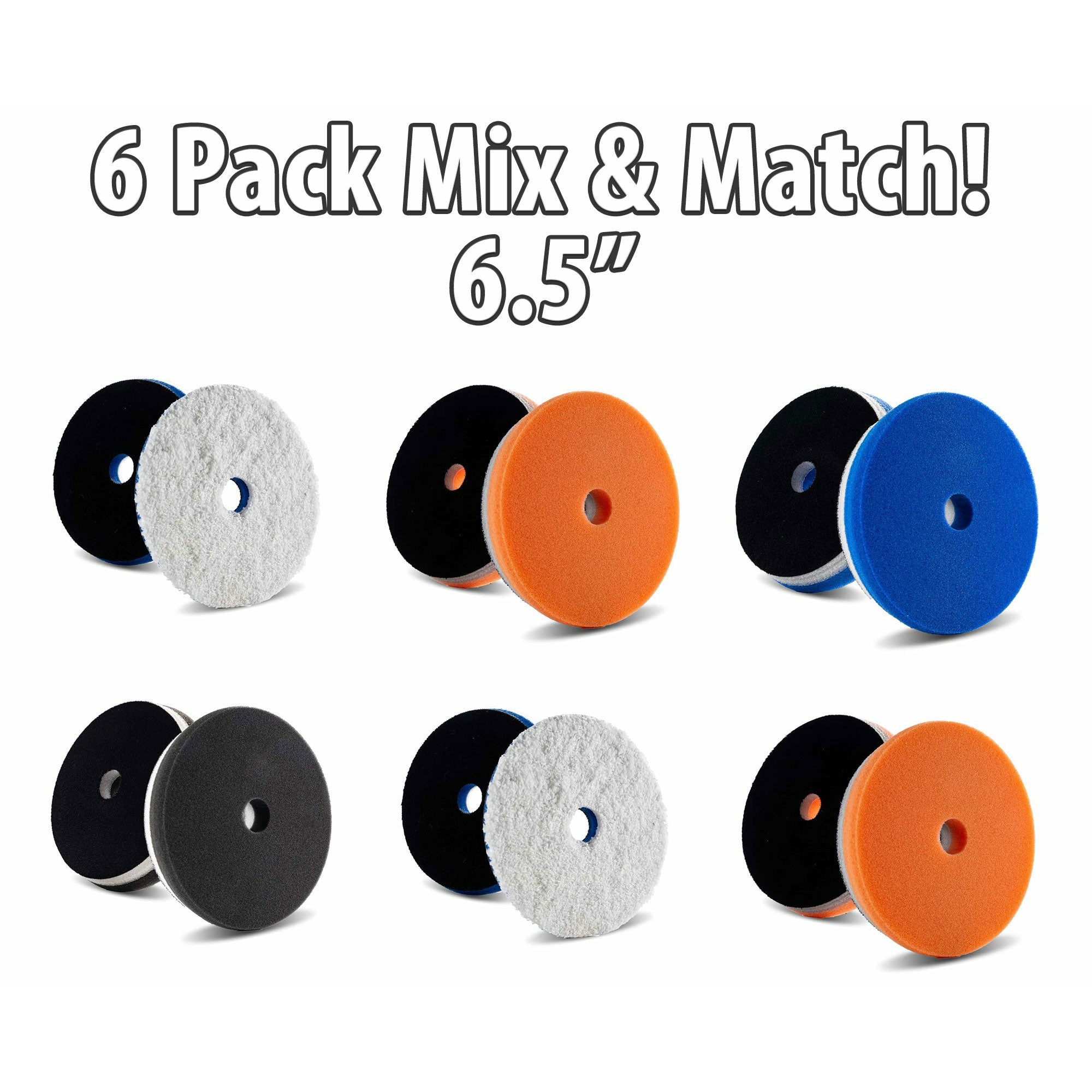 6 Pack 6.5 Inch Lake Country HDO Foam Pad - Your Choice - FREE BONUS!