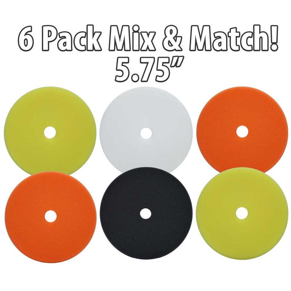 6 Pack 5.75 Inch Redline Foam Buffing Pad Mix &amp; Match - FREE BONUS!