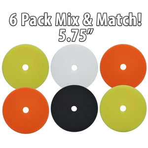 6 Pack 5.75 Inch Redline Foam Buffing Pad Mix & Match - FREE BONUS!