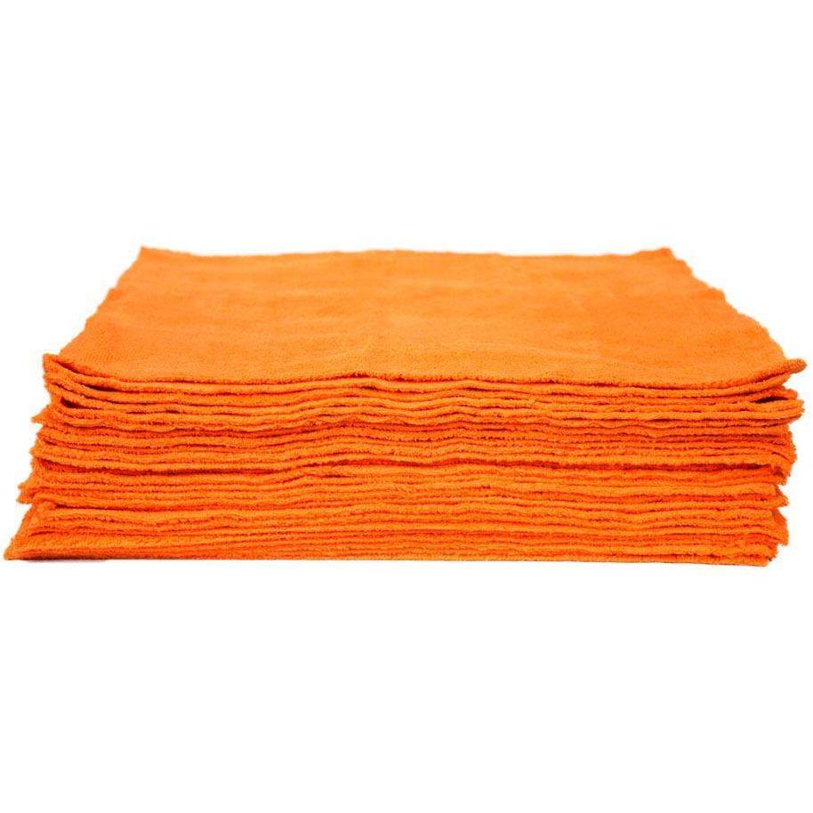 25 Pack Orange Brushed Edgeless 365 Premium Microfiber Terry Towel