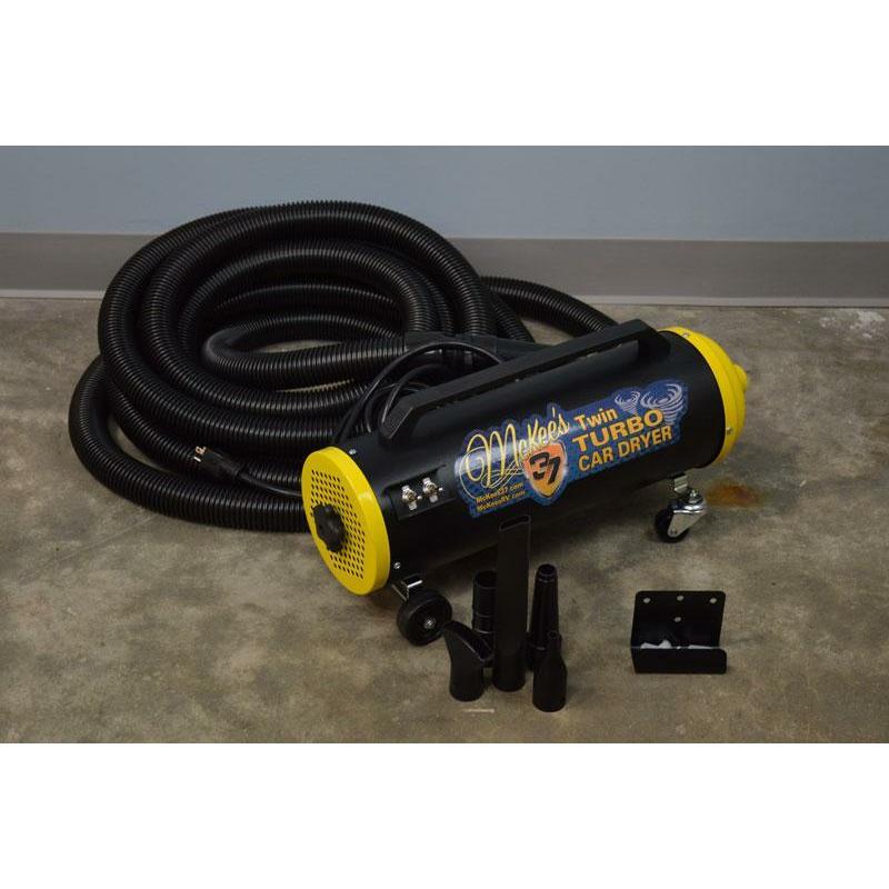 8.0 HP Twin-Turbo Car Dryer with 30 Foot Hose &amp; Wall Mount