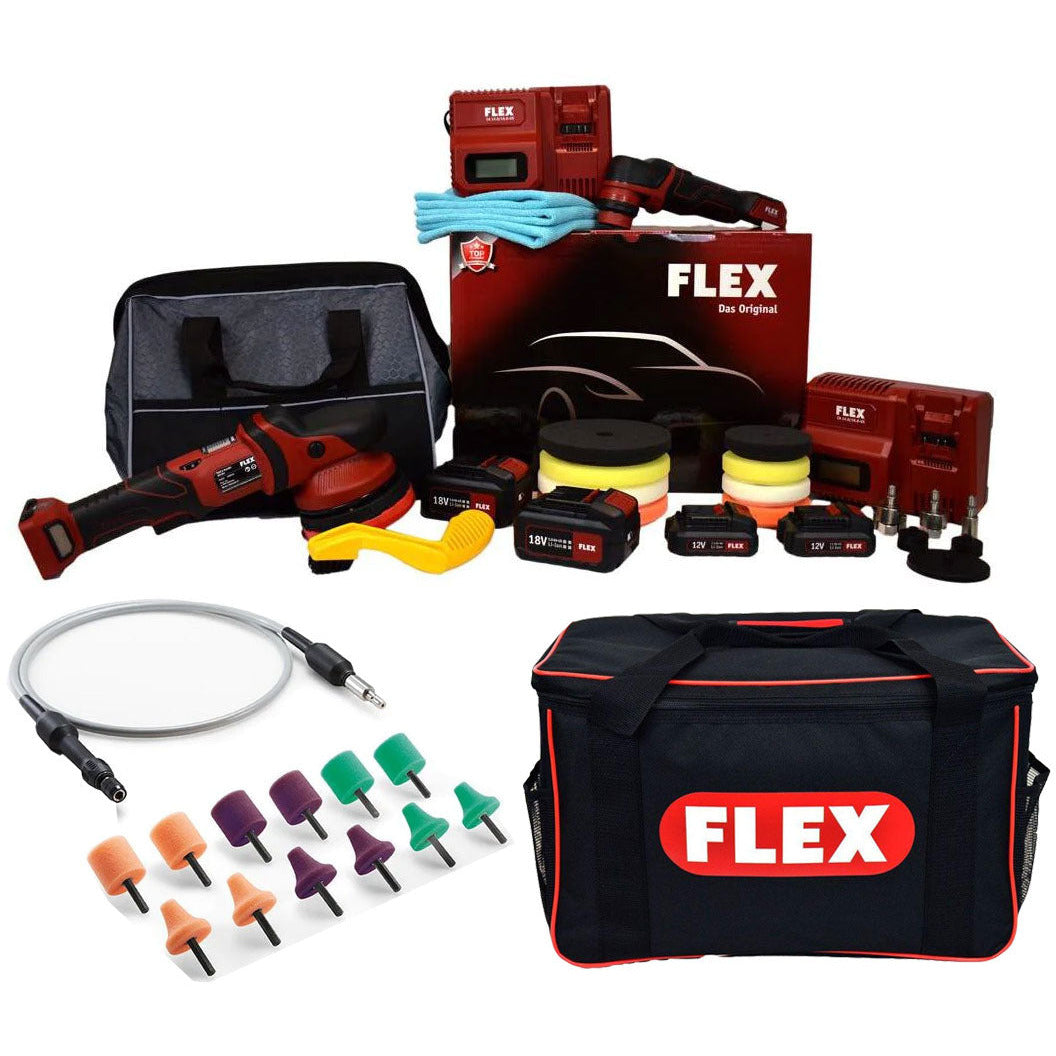 FLEX Cordless Polisher Ultimate Starter Kit with PXE 80 and XCE 8-125