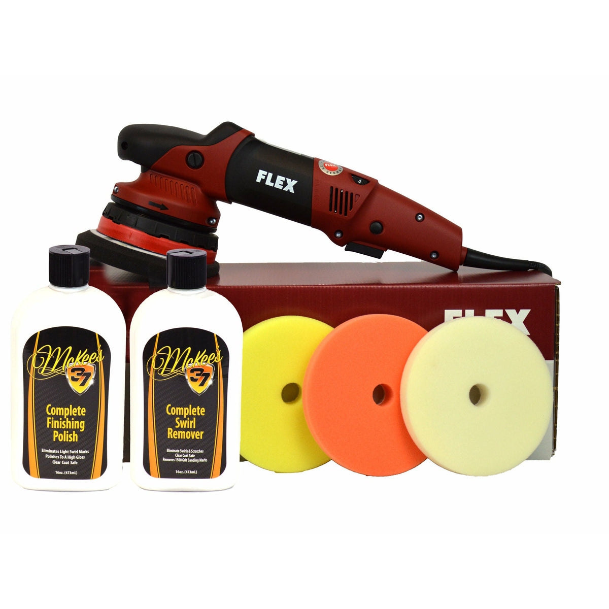 McKee&#39;s 37 FLEX XCE 10-8 125 Dual Action Polisher Swirl Remover Kit