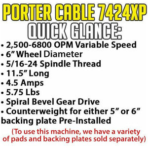 Porter Cable 7424XP Variable Speed Random Orbit Polisher